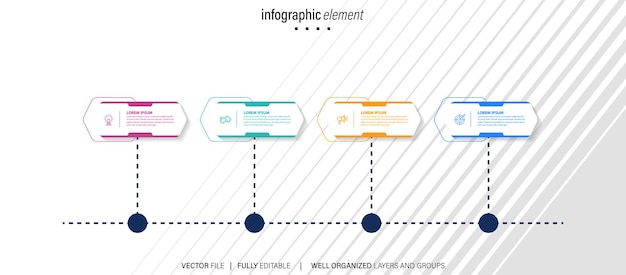vector infographic template with 4 label integrated circles business concept with 4 options for c