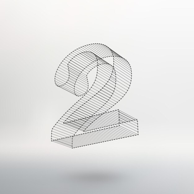 vector low poly numbers font. polygon number alphabet. vector illustration.