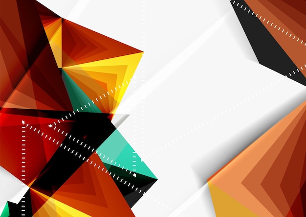 Vector low poly style 3d triangle line a4 business or technology abstract template
