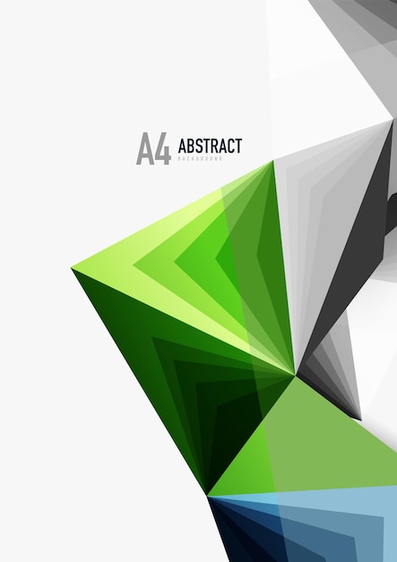 vector low poly style 3d triangle line a4 business or technology abstract template