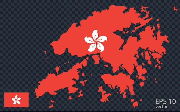 vector map of hong kong vector design isolated on grey background