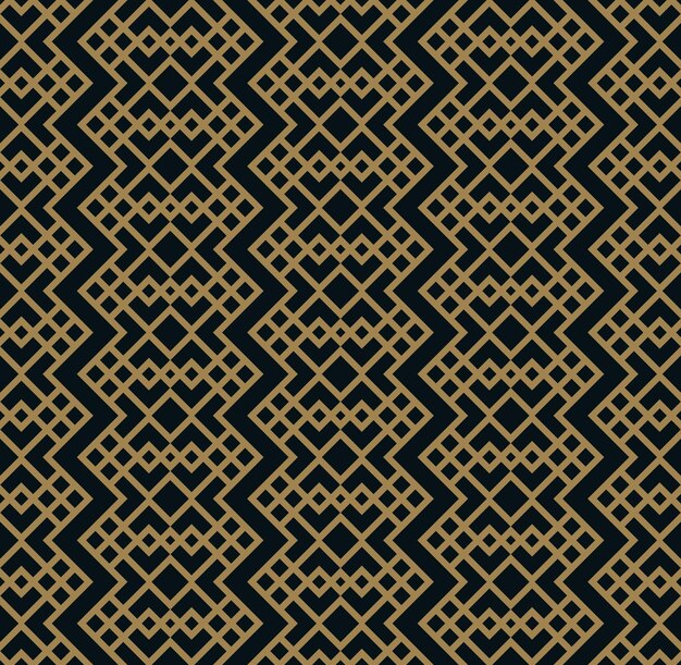 Vector modern geometric tiles pattern golden lined shape Abstract art deco seamless luxury background
