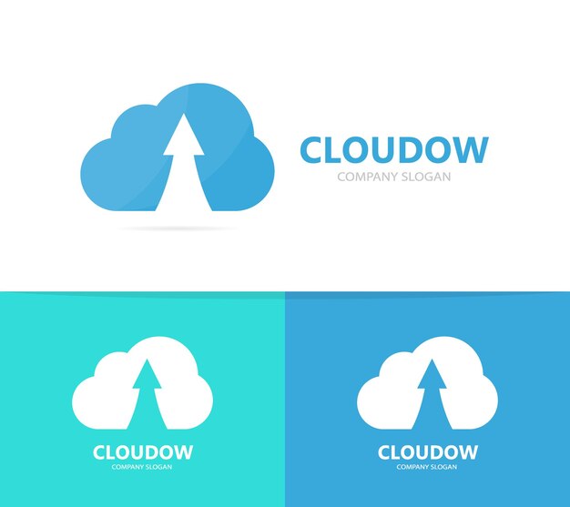Vector of arrow up and cloud logo combination Growth and storage symbol or icon Unique download and upload logotype design template