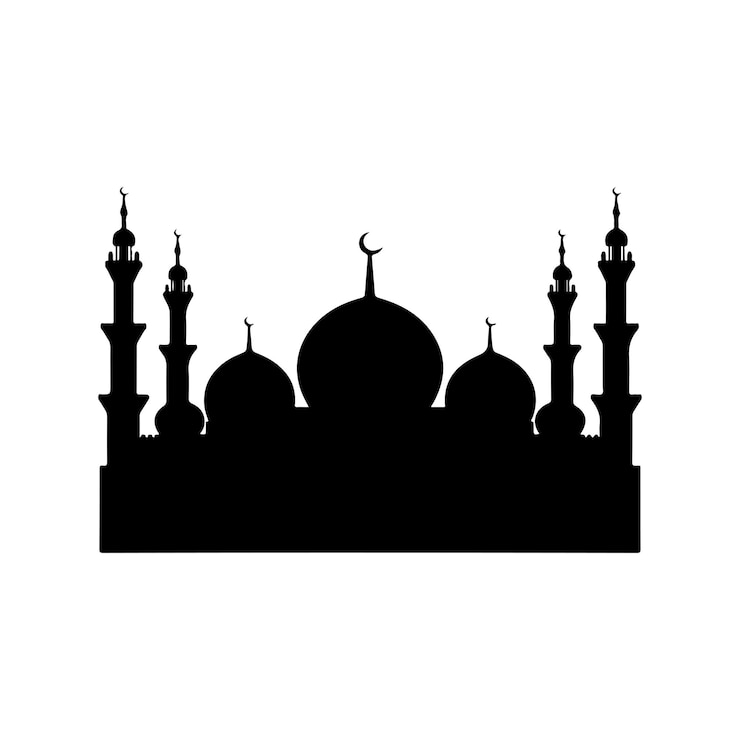 Vektor vector of black silhouette of mosque with fully editable
