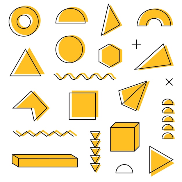 vector orange memphis element