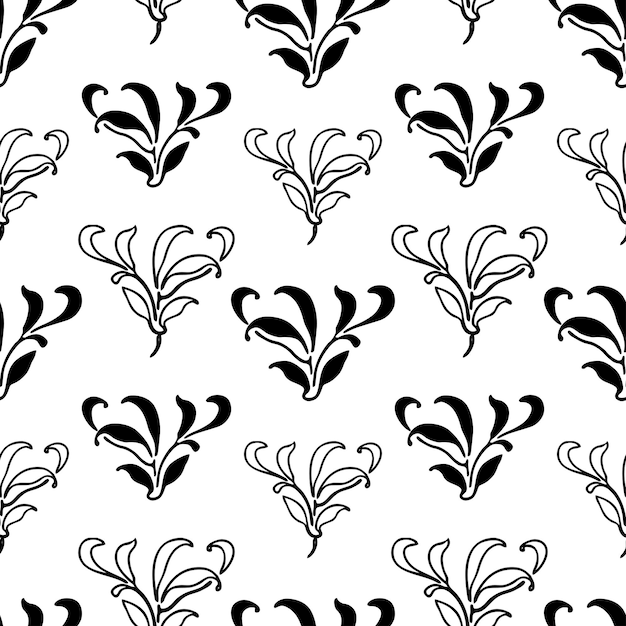 vector pattern of decorative floral elements