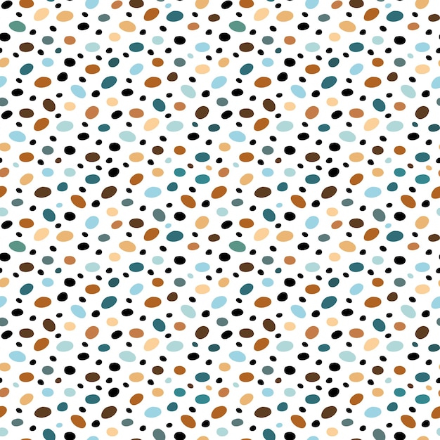 Vector pattern of oval multi-colored spots on a transparent background. Brown and blue shades.