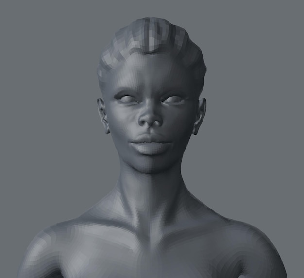 vector portrait of an african girl