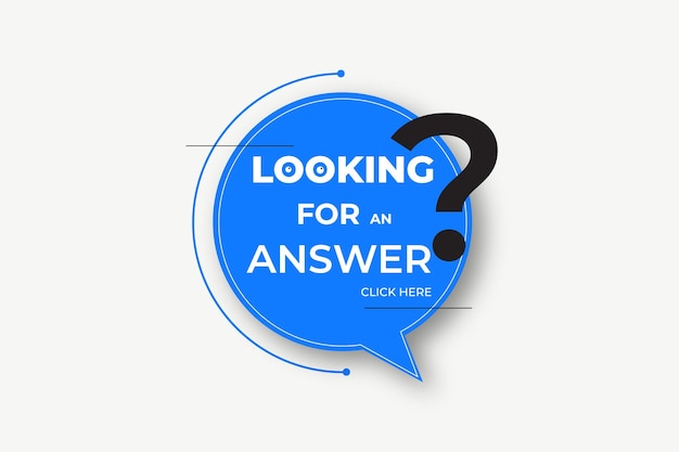 vector question and answers click here design