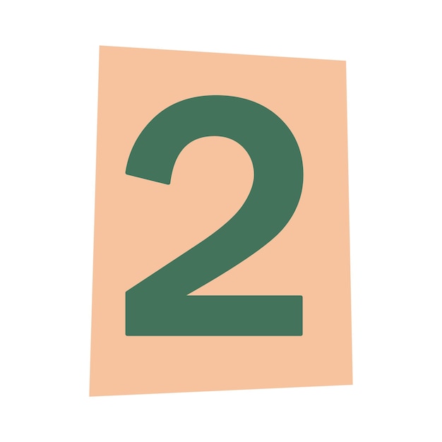 Vector ransom font in y2k style Retro number 2 cut outs from newspaper or magazine Criminal character 2 Ransom colorful number