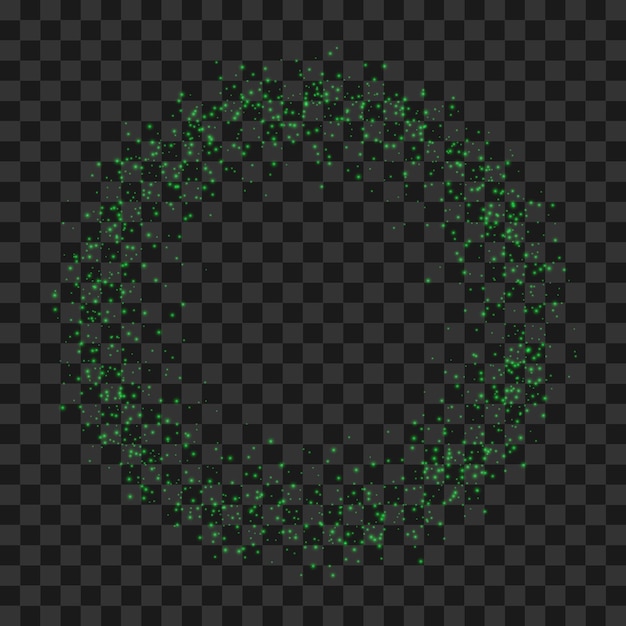 Vector realistic circled green frame on trannparent background