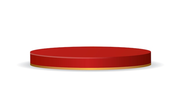 vector red and gold podium stage on white background