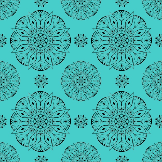 Vector seamless mandala with a patternPatterned background with doodlesVintage decorative element