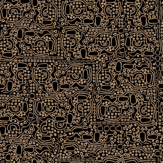 Vector seamless pattern Abstract Modern Shapes Simple geometric pattern with different figures Artistic folk shapes