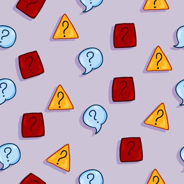 vector seamless pattern of question marks quiz background