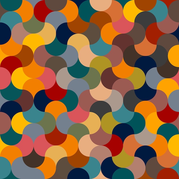 Vector seamless pattern with multicolored scales shingles print Geometric multicolored print