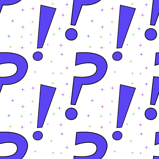 vector seamless pattern with question and exclamation marks.  vector illustration.