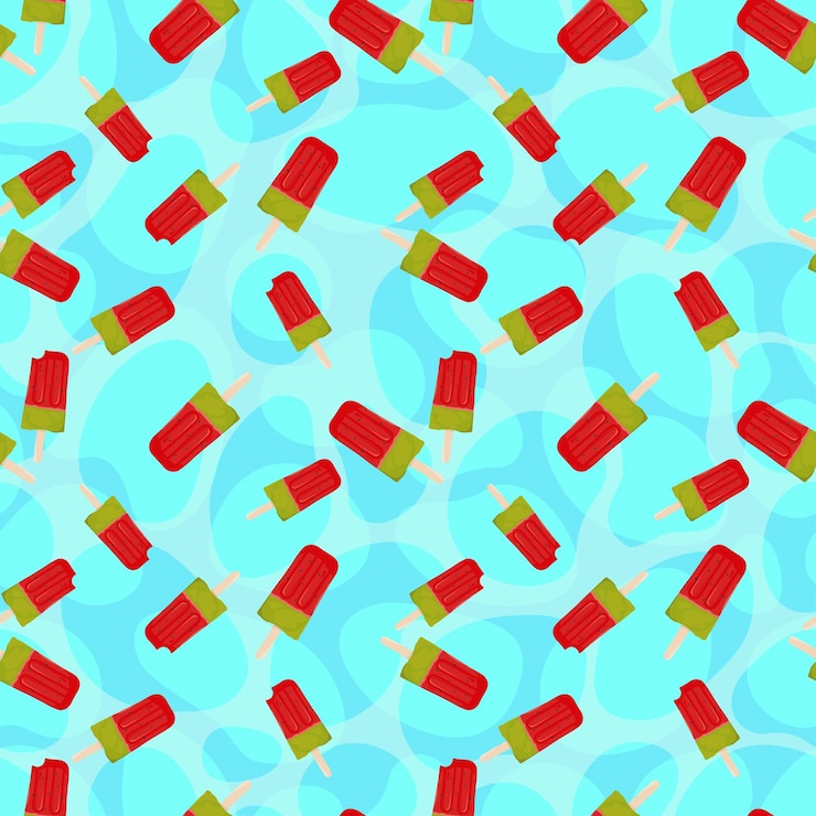 Vektor vector seamless pattern with the image of the halves of the hearts of ripe red watermelon with the