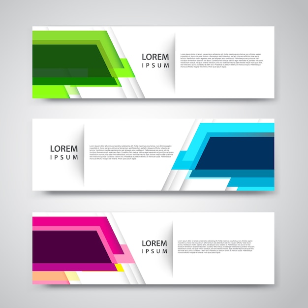 vector set abstract geometric design banner web template.