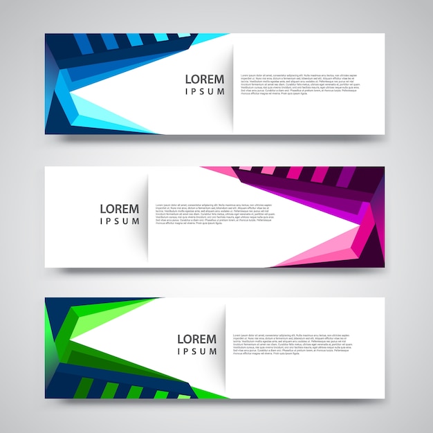 vector set abstract geometric design banner web template.