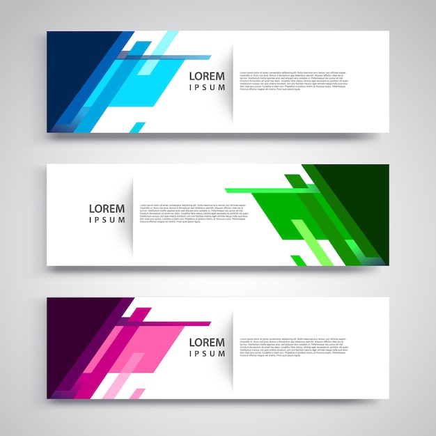 vector set abstract geometric design banner web template.