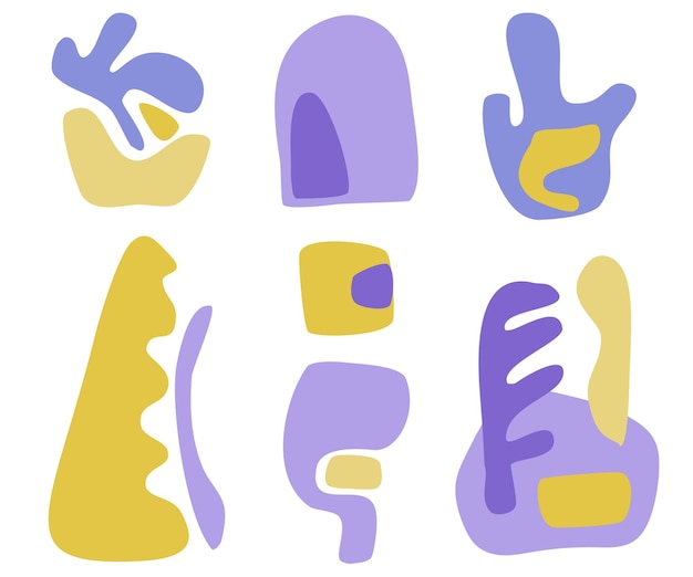 vector set of abstract forms of matisse