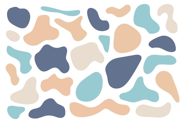 Vector set of colorful abstract shape stickers Irregular shape