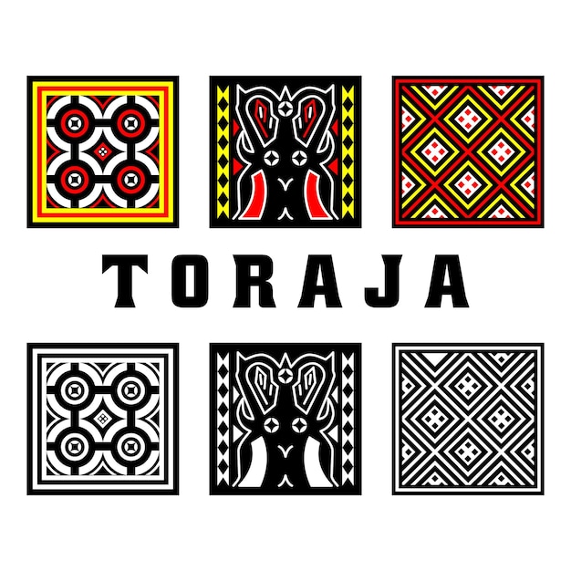 Vector set of Toraja pattern illustrations It is suitable for printing design elements
