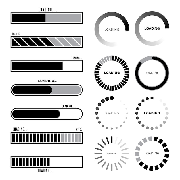 vector set technology futuristic loading bar cyberpunk design element
