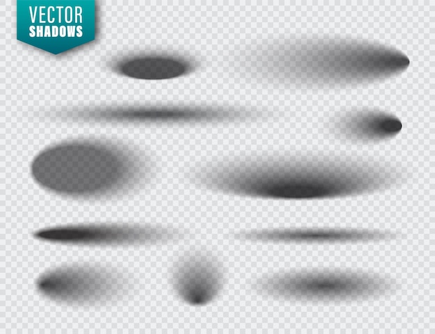 vector shadows set on transparent background realistic isolated shadow vector illustration