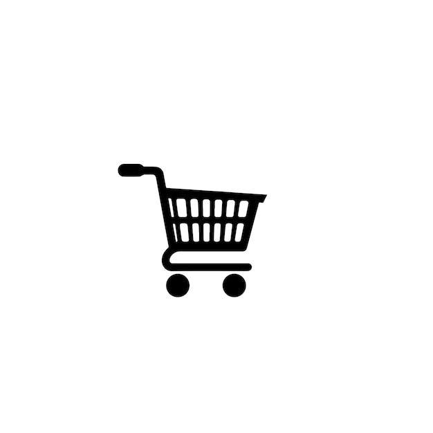 Vector shopping cart silhouette Shopping cart logo icon black and white