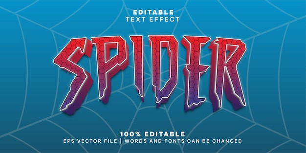 vector spider editable font typography template text effect lettering vector illustration logo