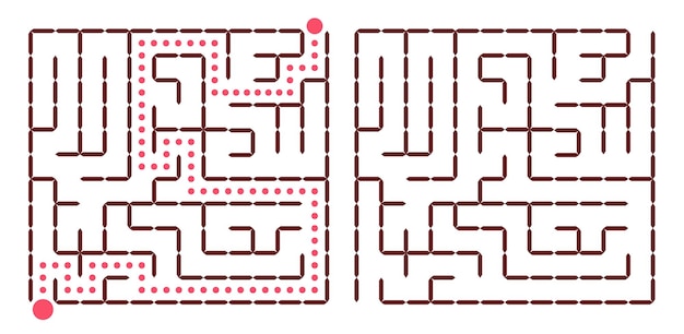 Vector square maze A fun educational game for developing coordination