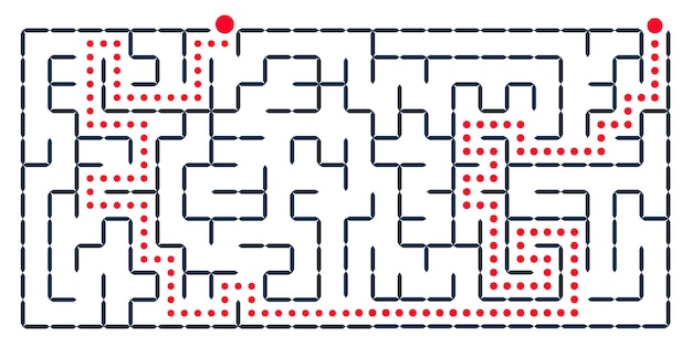 Vector square maze A fun educational game for developing coordination