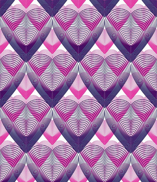 Vector stylized seamless backdrop, romantic theme. Graphic striped colorful overlay pattern, can be used for design.