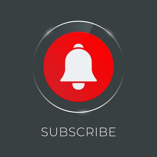 vector subscribe red button design