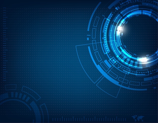 vector tech circle and technology background