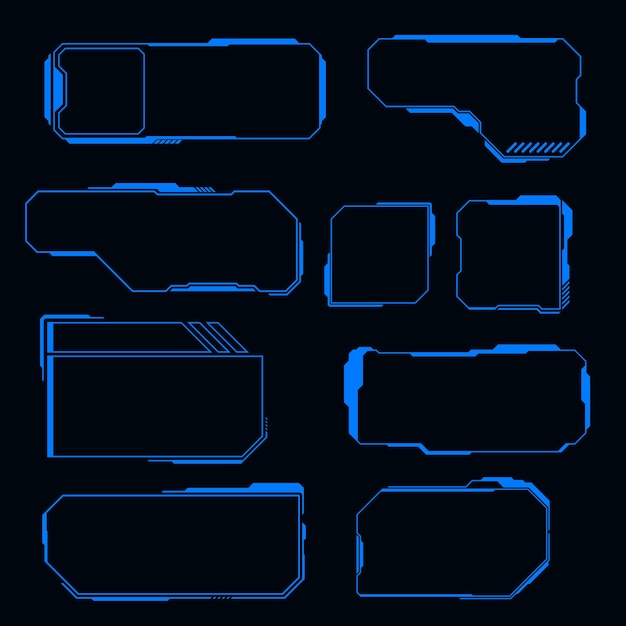 Vector technology futuristic frame HUD technology design element