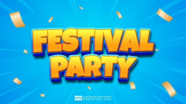 vector vector 3d text festival party editable text effect font