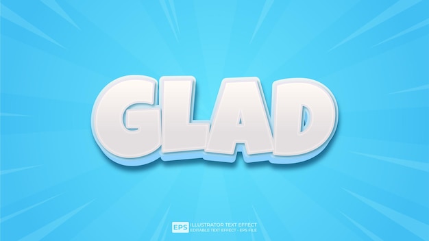 Vector vector 3d text glad editable text effect font