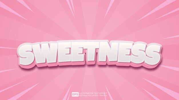 Vector vector 3d text sweetnes editable text effect font.