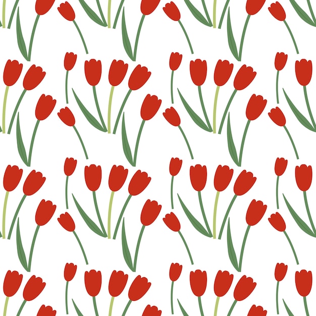 Vector watercolor tulips vector pattern