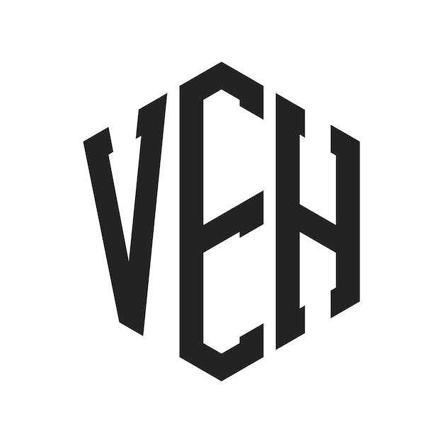 VEH Logo Design Initial Letter VEH Monogram Logo using Hexagon shape