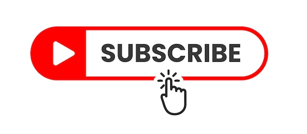 Vektorová ilustrace červeného tlačítka Odebírat na YouTube