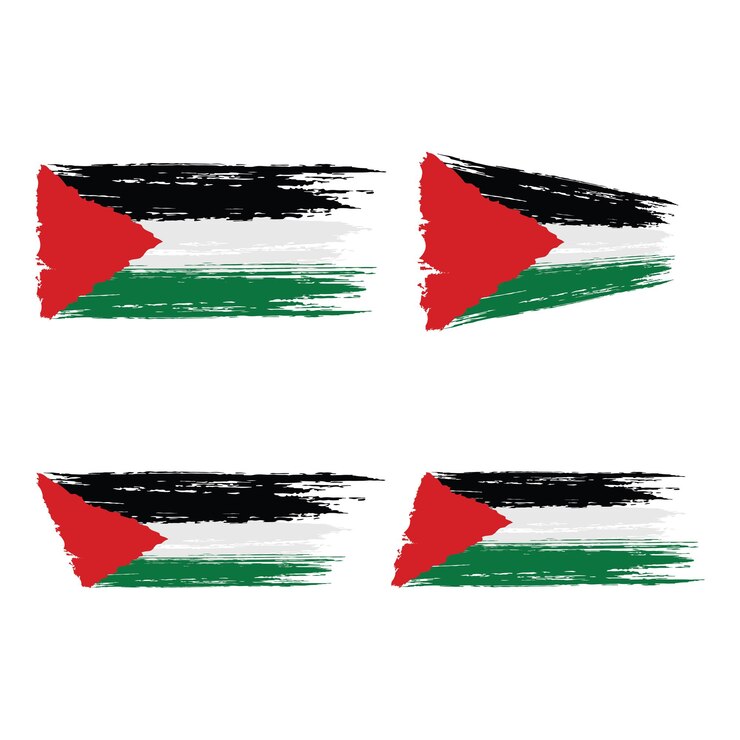 Vektorová ilustrace vlajky Palestiny ve stylu štětce