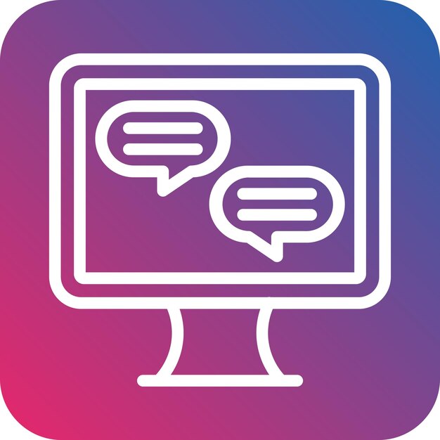 Vektorový design Ikona živého chatu ve stylu