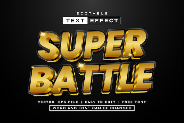 Vektorový super upravitelný textový efekt Battle