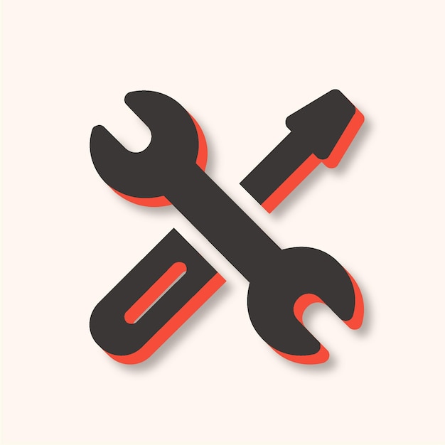 Versatile Modern Tools Icon in Brown and Orange with Sleek Background