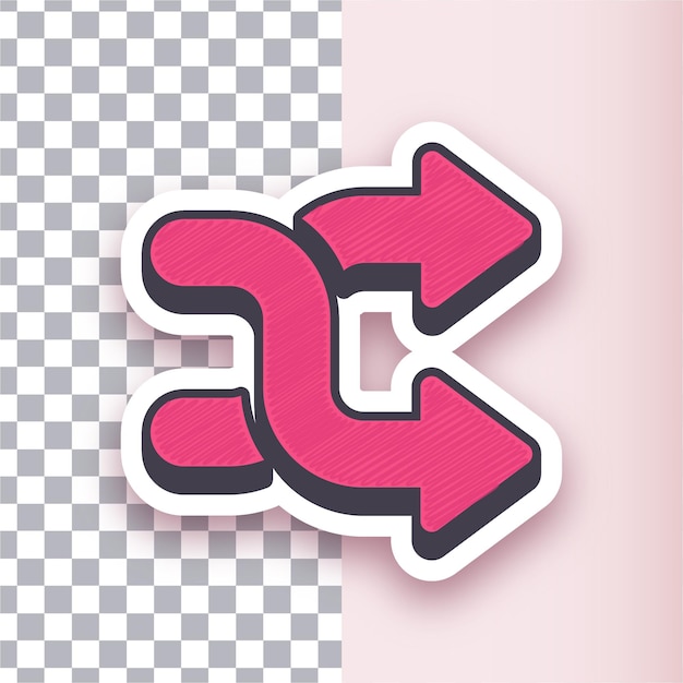 versatile red sticker vector two way arrows icon design with customizable background