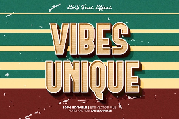 Vibes Unique Vintage Retro Editable text Effect Style